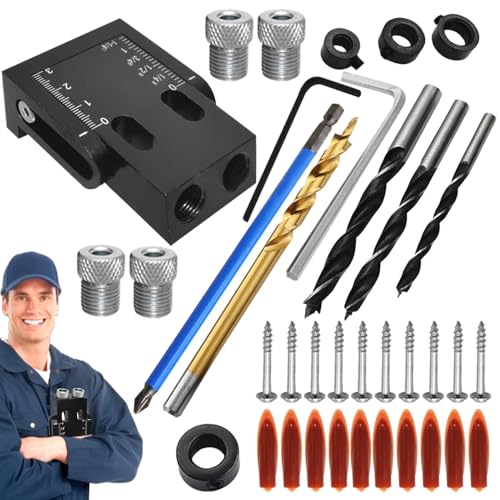 Angle Hole Drill Jig, Drill Jig für abgewinkelte Löcher - Bohrsystem Tools Locator | Tragbares Werkzeug 15 ° Winkel Jig Kit präziser -Locator für genaue Taschenlöcher von Generisch