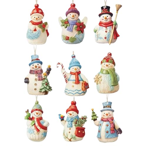 Anhänger - Frosty Holzornamente,9-teilige Holzfiguren Anhänger Sammlerstück für Küche Garten Wand Fenster Terrasse Zuhause Outdoor Weihnachtsbaum Anhänger - Frosty Holzornamente,9-teilige Holzfiguren Anhänger Sammlerstück für Küche Garten Wand Fenster Terrasse Zuhause Outdoor Weihnachtsbaum von Generisch