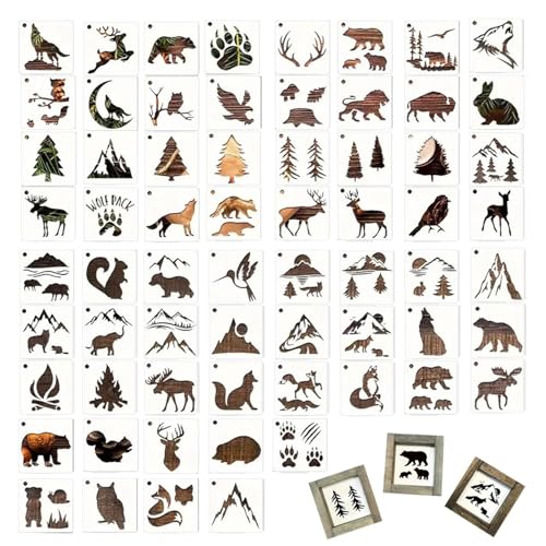 Animal Stencils For Crafts Reusable, 65X Animal Reusable Small Cute Painting Stencils, 3 X 3 Inch PET Paint Template Stencils Reusable Stencil For Craft Ornament Craft Card Glass Pottery von Generisch