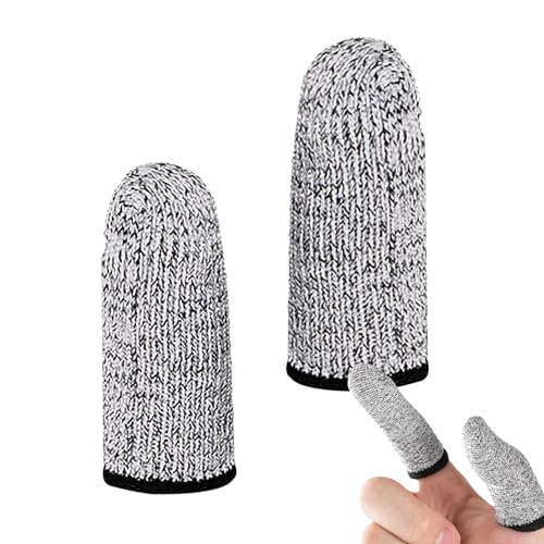 Anti-Schnitt-Fingerlinge,Schnittfeste Fingerlinge - Atmungsaktive Finger-Daumen-Schutzhandschuhe 5-stufiger Schnittschutz, 2 Fingerspitzenschutz für Arbeiten, Küche, Garten, Skulpturen, Schleifen vo von Generisch