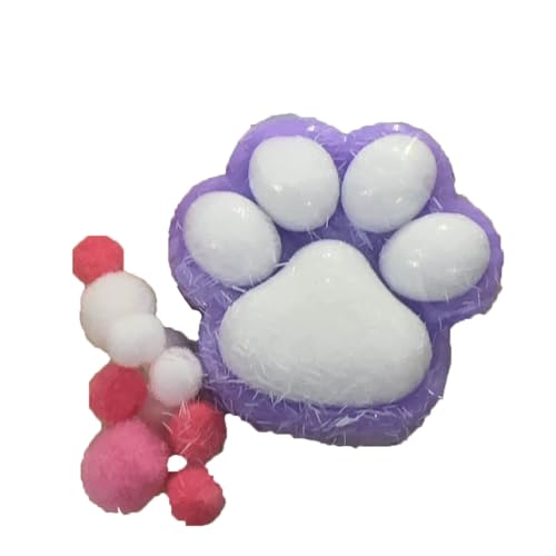 Anti Stress Ball Katzenpfote – Squishy Toy für Stressabbau mit Realistischem Design (TPR-Material, Sicher für Kinder & Erwachsene, Mitgebsel Kindergeburtstag 10 Jahre) (Violett) von Generisch