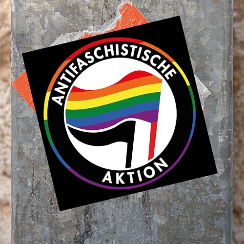 Antifaschistische Aktion 100x XL Sticker Regenbogen 10,5cm I Aufkleber gegen Rechts Antifaschistische Aktion 100x XL Sticker Regenbogen 10,5cm I Aufkleber gegen Rechts von Generisch
