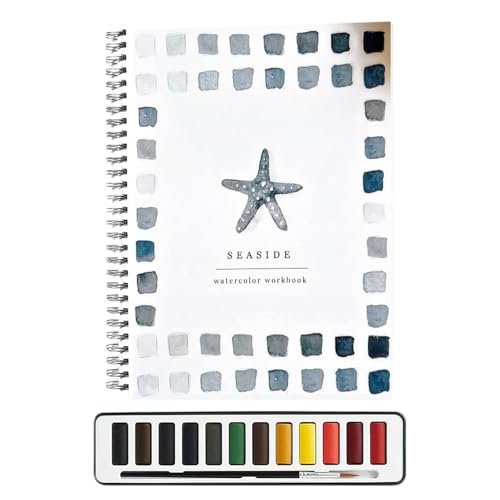 Aquarell-Arbeitsbuch, Anfängerfreundliches Aquarell-Skizzenbuch, dickes Papier für einfaches Üben, perfekt zur Verbesserung der Malfähigkeiten, ideal für Künstler, Hobbyisten und kreative Projekte von Generisch