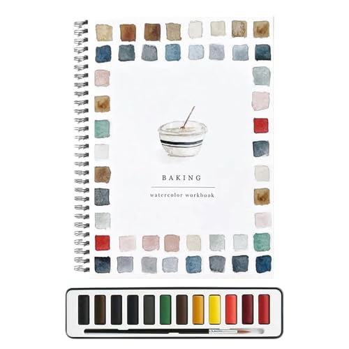 Aquarell-Arbeitsbücher, Aquarell-Übungsbuch, Wasser-Co-Lor-Skizzenbuch zum Malen, Wasser-Co-Lor-Kunst-Set, Anfänger-Papier-Zeichenbuch für Hobbyisten von Generisch