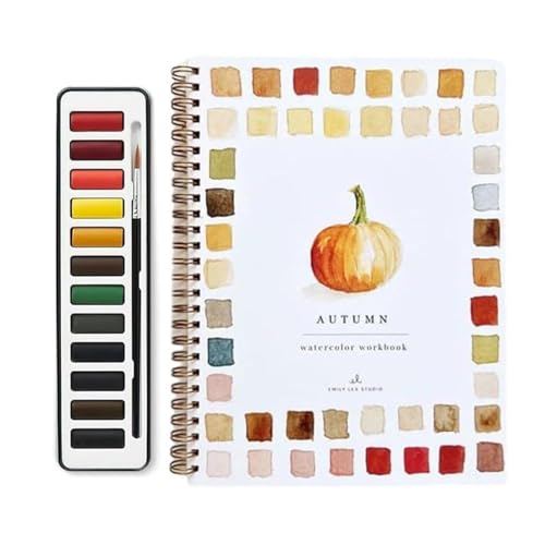 Aquarell -Arbeitsmappe Set | Anfänger -Aquarell -Kit | Zeichnungs- und Malset | 26x18cm | Interaktiv | Bildung | Für Kinderjungen & Mädchen von Generisch