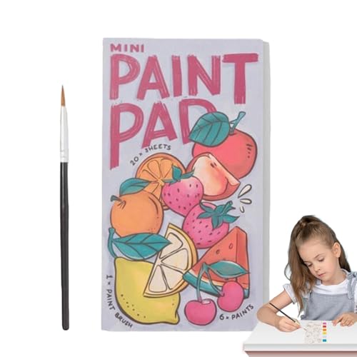 Aquarell Malbuch Kinder, 19 x 8 cm Minis Aquarell Farbset mit Block und Stift, kreativer Mini-Farbblock, Taschen-Aquarell-Malbuch, Aquarell Malbuch für Kinder, Erwachsene von Generisch