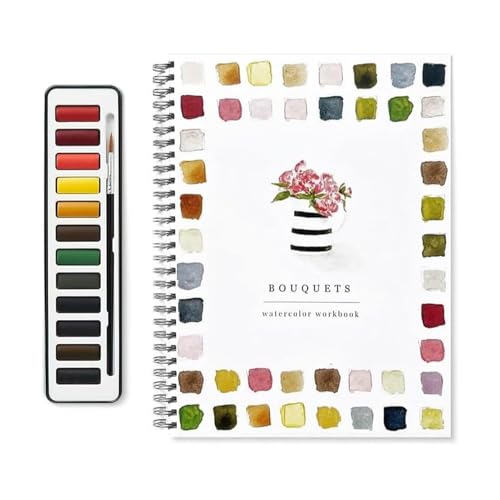 Aquarell Workbook - Anfänger Aquarell Entzückende Arbeitsmappe | Aquarelle Übung Set | Einfaches Malset Mit Pinsel | Unterhaltsame Kunstaktivität Für Kinder, Jugendliche Und Erwachsene von Generisch