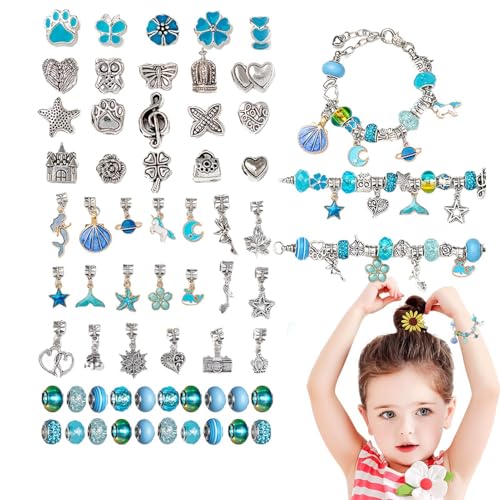 Armband-Herstellungsset, Charm-Armband-Herstellungsset - Handgefertigtes Armband-Schnurmacher-Set, Perlenarmband-Set,Perlen-Bastelset für Kinder, modisches Schmuck-Perlenset für Mädchen und Frauen von Generisch