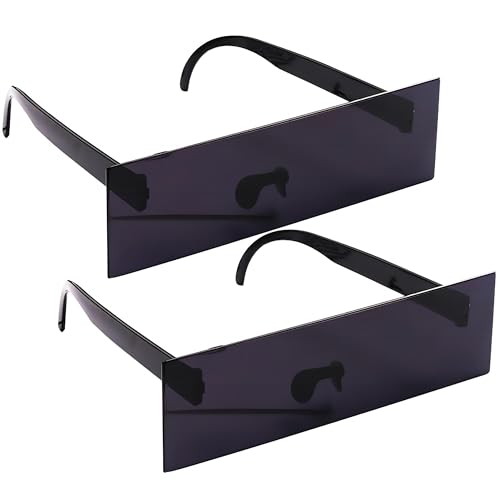 Party Dekoration Cosplay Gläser, 2D Anime rechteckige Sonnenbrille, 2 Stück, schwarz von Generisch