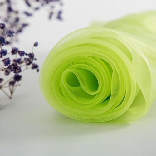 Atmungsaktiver, matter Netzstoff für Hochzeitskleider und besondere Anlässe (Fruchtgrün, 20 m) von Generisch