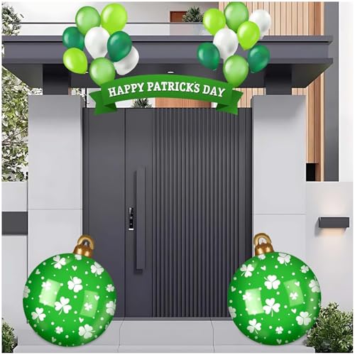 Aufblasbarer Ball zum St. Patrick's Day,St. Patrick's Day Dekorationen, 61cm,irisches Partyzubehör,irische Feier,für den Hof, den Außenbereich, Heimdekoration (A) von Generisch