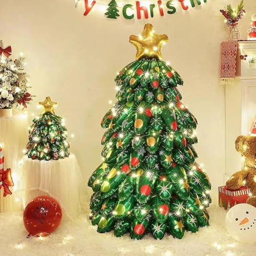 Aufblasbarer Weihnachtsbaum, Weihnachtsbaum Luftballons, Weihnachtsbaum Selbststehende Ballons Innen und Außen Dekor Weihnachtsbaum Folienballons Handgemachte DIY für Xmas Party Supplies von Generisch