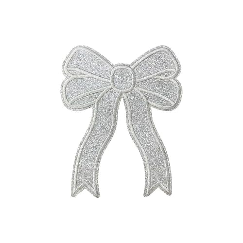 Aufnäher zum Aufbügeln, glitzernde Schleife, bestickt, Strass, Schleife, Knoten, zum Aufbügeln, Applikation, bestickte Flicken zum Aufnähen auf Kristall-Patches für Mädchen, Frauen, Kleidung, von Generisch