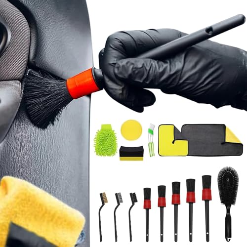 Außeninterieur -Auto -Detail -Kit, Außeninterne Car Cleaning Pinsel, 15x Reinigungshandtuchauto Innenausstattung Werkzeug, Wachs -Applikatorpolster enthalten professionelle Autoversorgung für Motorrad von Generisch