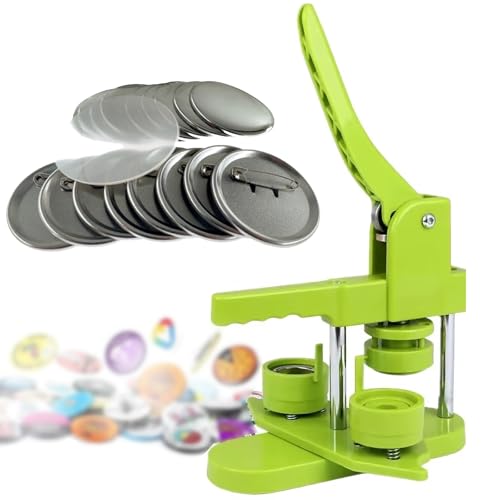 Badge Button Maker Kit, 25–58 mm DIY Pin Badge Press Machine with 100 Button Parts Circle Cutter for Pin Badge Button Corsage von Generisch