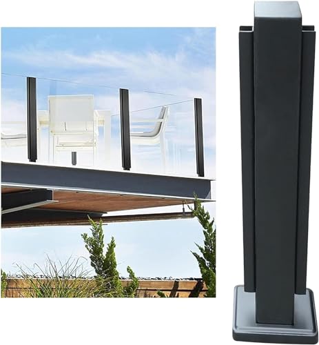 Balustraden-Pfosten-Set für den Außenbereich, Balkon, Plattform, langlebig, schwarze Glasplatten, Klemme für Terrasse, Treppe, mittlere Pfostenhöhe 85 cm von Generisch