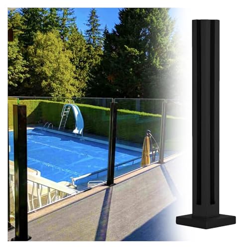 Balustradenpfosten aus Edelstahl für Poolzaun mit Ecksäule und Klemme (120 cm) von Generisch