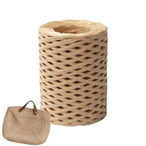 Bast Papier Bänd, Bastgarn Zum Häkeln, Bastschnur Bastband, 150m Raffiabast Papierband, Bast Raffia Natur Papier Packschnur, Für Geschenkverpackung, Weben, Dekoration Und Gärtnern von Generisch