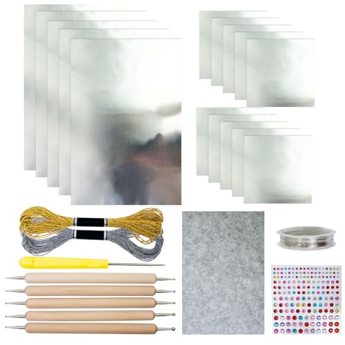 Bastelfolie,Starke Alufolie Blattmetall Rolle Bastelbedarf | Silber Gold Prägen Gravieren Bemalen Bastelset Für Kinder Und Erwachsene Bastelfolie,Starke Alufolie Blattmetall Rolle Bastelbedarf | Silber Gold Prägen Gravieren Bemalen Bastelset Für Kinder Und Erwachsene von Generisch