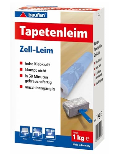 Baufan Tapetenleim 1 kg Zell-Leim Tapetenkleister Tapetenkleber Kleister Tapete Rauhfaser von Generisch