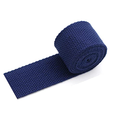 Baumwoll-Leinen-Gurtband mit Köperband, gewebtes Polyester-Baumwollband für Tasche, Gürtel, Zubehör, Blau, 32 mm von Generisch