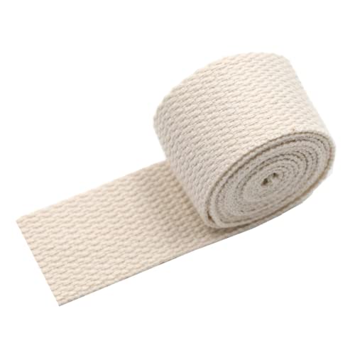 Baumwoll-Twill-Band und Canvas-Gurtband für Taschenriemen und Gürtelbindung, Beige, 25 mm von Generisch