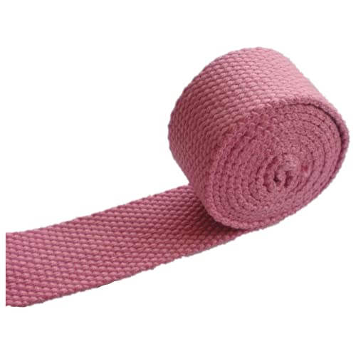 Baumwoll-Twill-Klebeband, 25 mm, Rosa, für Taschen, Gurtband, gewebtes Baumwollband für Rucksäcke und Taschen von Generisch