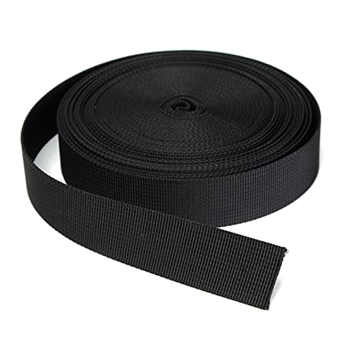 Baumwoll-Twill-Klebeband, Armeegrün, Gurtband für Taschen, Kleidung, Schuhe, 32 mm, Schwarz von Generisch