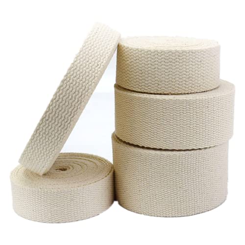 Baumwoll-Twill-Klebeband, gewebtes Polyester-Baumwoll-Gurtband für Tasche, Band, Rucksack, Gürtel, Umreifung (Beige, 38 mm) von Generisch