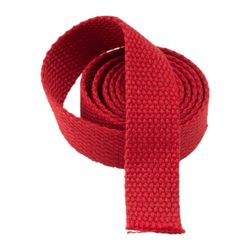 Baumwoll-Twill-Klebeband für Tasche, Band, Rucksack, Gürtel, Umreifung, Rot, 25 mm, Baumwoll-Leinen-Gurtband mit gewebtem Design, Schrägband für Nähprojekte von Generisch