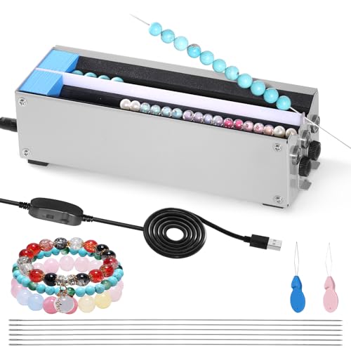 Bead Spinner Maschine, Edelstahl Elektrische Perlenmaschine mit 2 Kanälen, Einstellbare Automatische Nadelausrichtung für Armband und Halskette Herstellung von Generisch