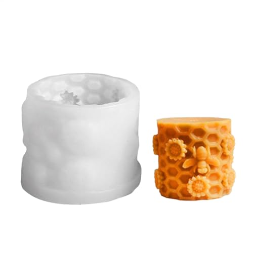 Beehive Silicone Mold, Cylinder Soap Mold, Candle Mould, Quick Release Design, Animal Resin Art 2.99x2.99x2.8 Inches Ideal for Fondant, Baking, and Home Decoration von Generisch