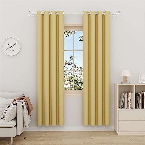 Beige Raumverdunkelung Vorhänge für B und Wohnzimmer 2er Set Wärmeisolierte Paneele je 86 x 114 cm von Generisch