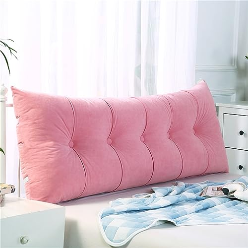 Bett-Lesekissen für Einzel-, Doppel-, King-Size-Bett, Stützkissen, Rückenlehne für Sofa, Bett, Bürostuhl, rosa Samtstoff, 80 x 20 x 60 cm von Generisch