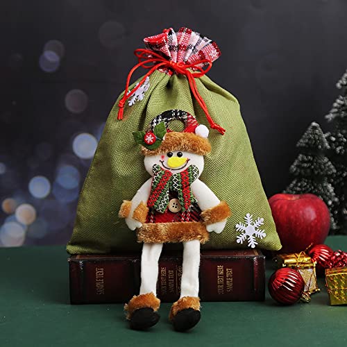 Beutel mit Kordelzug, Weihnachtsmannbeutel, Rucksack für Weihnachtsgeschenke, Geschenkpapier (B, Einheitsgröße) von Generisch