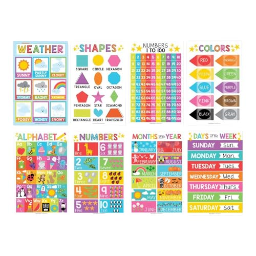 Bildungsposter für Kindergarten, mathematische Logiktabellen | 15 Stück Lerndiagramme für Kinder für Kindergarten, Zuhause, Klassenzimmer Unterstützung Bildungsposter für Kindergarten, mathematische Logiktabellen | 15 Stück Lerndiagramme für Kinder für Kindergarten, Zuhause, Klassenzimmer Unterstützung von Generisch