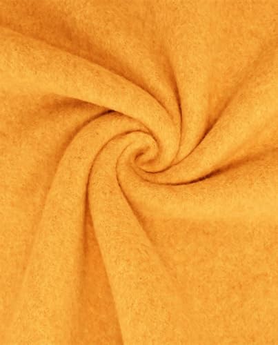 Bio Baumwoll Fleece Meterware - Fleecestoff Bio - Organic Baumwolle - Polarfleece Winterstoff - Biofleece Fleecejacke nähen *Ab 25 x 150 cm, Farbe: 034 curry mel. von Generisch