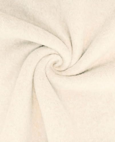 Bio Baumwoll Fleece Meterware - Fleecestoff Bio - Organic Baumwolle - Polarfleece Winterstoff - Biofleece Fleecejacke nähen *Ab 25 x 150 cm, Farbe: 051 creme von Generisch