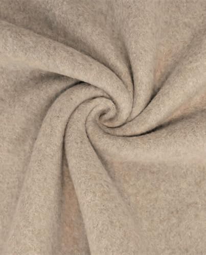 Bio Baumwoll Fleece Meterware - Fleecestoff Bio - Organic Baumwolle - Polarfleece Winterstoff - Biofleece Fleecejacke nähen *Ab 25 x 150 cm, Farbe: 052 beige mel. von Generisch