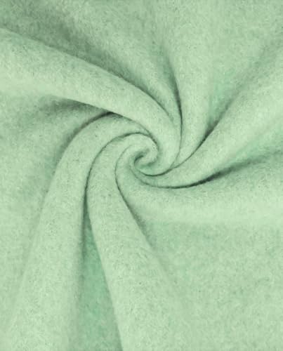 Bio Baumwoll Fleece Meterware - Fleecestoff Bio - Organic Baumwolle - Polarfleece Winterstoff - Biofleece Fleecejacke nähen *Ab 25 x 150 cm, Farbe: 122 mint mel. von Generisch