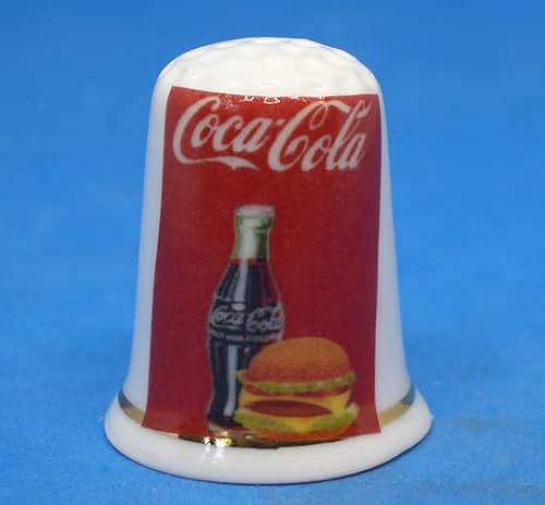 Birchcroft Porzellan-Fingerhut zum Sammeln – Coca Cola & Burger Poster – Kuppelbox von Generisch