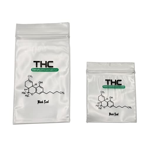 Black Leaf THC Baggie Set 35x35/40x60mm Druckverschlussbeutel (100x 35x35mm + 100x 40x60mm) von Generisch