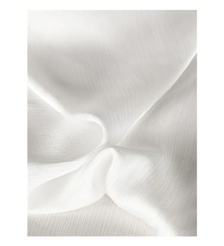 Blauer glänzender Satin-Crêpe-Stoff, Falten Frühling und Sommer, dünn, plissiert, Chiffon, Haute-Kleid-Hemd von Generisch