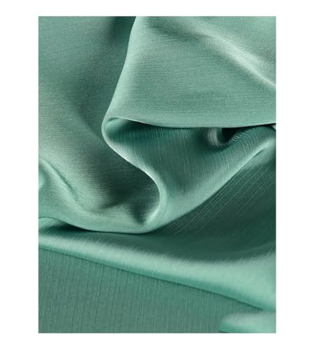 Blauer glänzender Satin-Crêpe-Stoff, Falten Frühling und Sommer, dünn, plissiert, Chiffon, Haute-Kleid-Hemd von Generisch