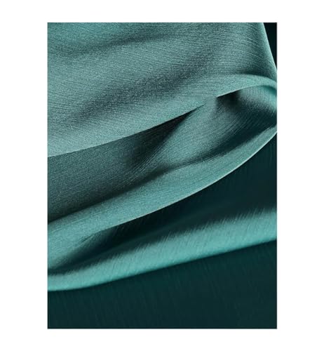 Blauer glänzender Satin-Crêpe-Stoff, Falten Frühling und Sommer, dünn, plissiert, Chiffon, Haute-Kleid-Hemd von Generisch