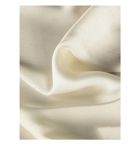 Blauer glänzender Satin-Crêpe-Stoff, Falten Frühling und Sommer, dünn, plissiert, Chiffon, Haute-Kleid-Hemd von Generisch