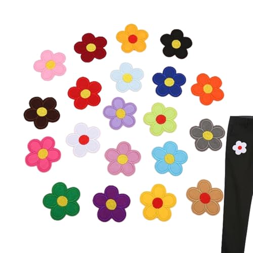 Blumen-Aufnäher zum Aufbügeln, Blumen-Stickerei-Aufnäher,Sonnenblumen-Eisen auf bestickte Abzeichen | Kleine bunte Applikation zum Aufnähen, niedliche Flicken für die Reparatur von Kleidung, Bastelar von Generisch