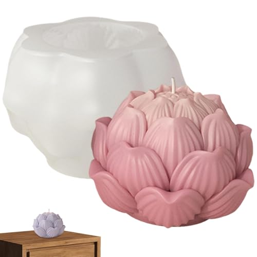 Blumenkerzenform - lootus Duft Blumenkerzee | 2,56x1,77 Zoll Rosenblumenkerze, Silikon Rosenkerzenformen für Seife Fondantkuchen Dekorieren Home Dekoration von Generisch