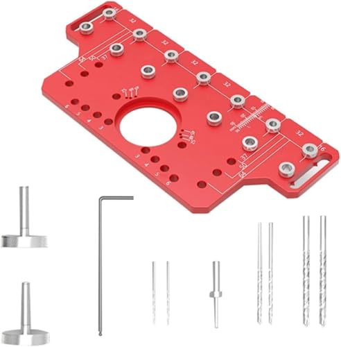 Bohrlehre Lochreihe Bohrschablone, Regalstiftlehre Bohrführung Schablone Löcher Vorrichtung Scharnierlocher Sucher,in drei Optionen: 64 mm, 128 mm und 192 mm (Typ A) von Generisch