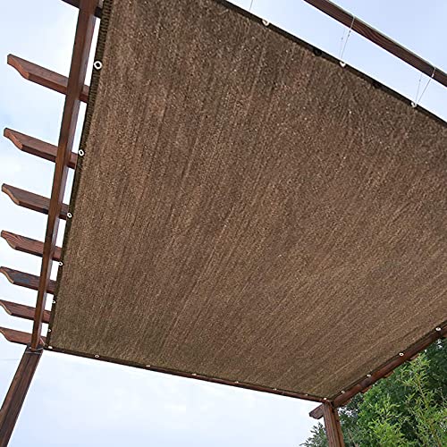 Braune Sonnenblende, Netzstoff, 2,5 x 6 m, 90 % UV-beständig, ideal für Garten, Terrasse, Rasen, Blumen, mit Ösen für einfache Installation von Generisch